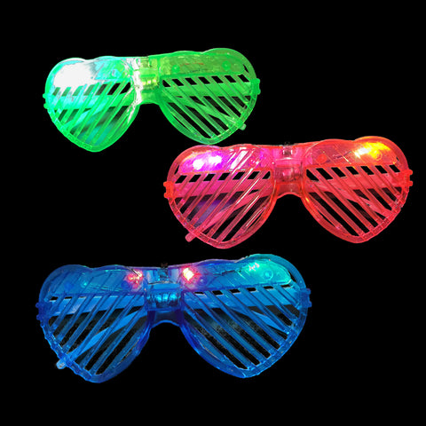 Light Up Shutter Heart Glasses