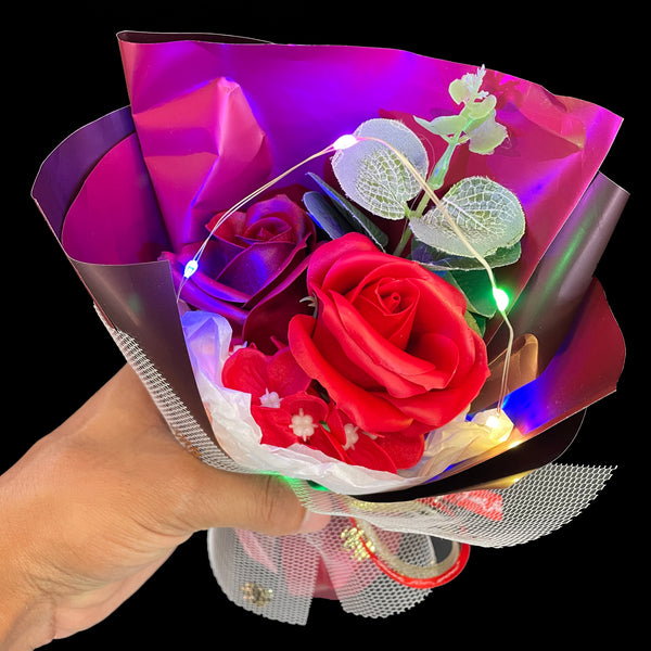 LED Light Up Rose Bouquet w/ Bag